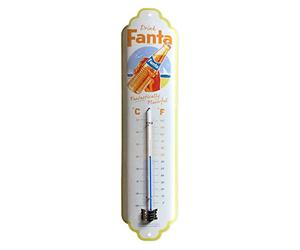 Nostalgic-Art Thermomètre analogique, Fanta - Bottle Beach - Idée de cadeau comme bar-accessoire, métal, Design vintage pour décoration, 6,5 x 28 cm