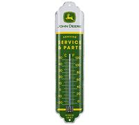 Nostalgic-Art Thermomètre rétro, 7 x 28 cm, John Deere - Service & Parts | original John Deere license product (OLP), en métal, design vintage, Idée cadeau pour fans des tracteurs