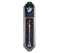 Nostalgic-Art Thermomètre rétro, 7 x 28 cm, Official License Product (OLP), BMW - Classic Pepita - Idée de cadeau pour fans de BMW, en métal, design vintage