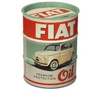 Nostalgic-Art Tirelire rétro, 600 ML, Fiat - Premium Protection Oil - Idée Cadeau pour Fans de Fiat, Official License Product (OLP), boîte à Billets en métal, Tire-Lire en Fer-Blanc