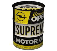 Nostalgic-Art Tirelire rétro, 600 ML, Opel - Supreme Motor Oil - Idée Cadeau pour Fans de Opel, Official License Product (OLP), boîte à Billets en métal, Tire-Lire en Fer-Blanc
