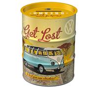 Nostalgic Art Tirelire rétro Baril de pétrole Bulli T1 «Let's Get Lost» fer-blanc 600 ml