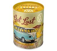 Nostalgic-Art Tirelire rétro, Bulli T1 - Let's Get Lost - Idée de Cadeau pour Le Bus VW, Boîte à Billets en métal, Tire-Lire en Fer-Blanc, 1 l