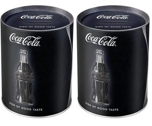 Nostalgic-Art Tirelire rétro, Coca-Cola - Good Taste - Idée de Cadeau pour Fans de Coke, Boîte à Billets en métal, Tire-Lire en Fer-Blanc, 1 l (Lot de 2)