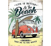 Nostalgic-Art VW Bulli-Beach Aimant Puissant avec Surface métallique 6 x 8 cm