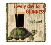 Nostalgic Guinness Coaster with Tortoise & Pint & Lovely Day For a Guinness Text