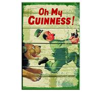 Nostalgic Guinness Wooden Sign with Zoo keeper & Lion & Oh My Goodness Text