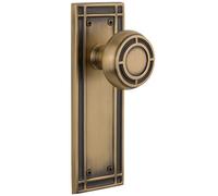 Nostalgic Warehouse Mission Plate with Mission Knob, Passage - 2.375", Antique Brass