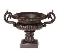 Nostalgie amphore planteur pot de fleurs jeté brun de style antique de fer