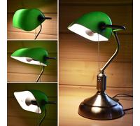 Lampe de banquier avec abat-jour - lampe de table rétro lampe de bureau lampe de bibliothèque Lampe vintage de banquier au décor des années 1920