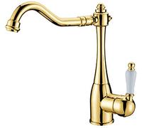 Nostalgie Mixer d'évier de cuisine Tap country House Style Robinet en laiton Lever simple avec des poignées en céramique 360 ° pour une utilisation facile pour une utilisation parfaite pour les