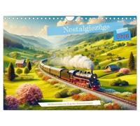Nostalgiezüge (Wandkalender 2026 DIN A4 quer), CALVENDO Monatskalender: Einsteigen und entschleunigen, unsere Züge verbinden authentisches Reisegefühl ... für alle, die das Rattern der Räder lieben.