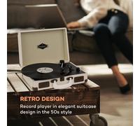 Nostalgy by auna Peggy Sue Lecteur vinyles rétro LP USB AUX Aspect crème/laiton