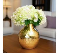 Nostrae by Ekhasa Vase à fleurs métallique martelé incassable pour décoration d'intérieur | Vase à fleurs esthétique pour salon | Vase décoratif en métal pour mariage, pendaison de crémaillère