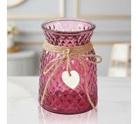 Nostrae by Ekhasa Vase en verre pour décoration de la maison | Articles de décoration de table centrale | Vases en verre transparent épais pour fleurs, bibliothèque, table à manger, bureau et cadeau