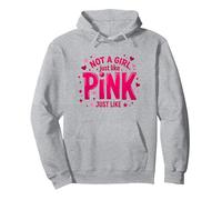 Not A Girl, Just Like Pink, Une déclaration stimulante pour Les garçons Sweat à Capuche, Unisexe pour Adultes, Gris Chiné, L
