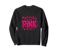 Not A Girl, Just Like Pink, Une déclaration stimulante pour Les garçons Sweatshirt, Unisexe pour Adultes, Noir, XL