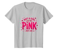 Not A Girl, Just Like Pink, Une déclaration stimulante pour Les garçons T-Shirt, Enfant, Argent, 2 Ans