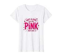 Not A Girl, Just Like Pink, Une déclaration stimulante pour Les garçons T-Shirt, Femme, Blanc, XL