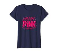 Not A Girl, Just Like Pink, Une déclaration stimulante pour Les garçons T-Shirt, Femme, Bleu Marine, S