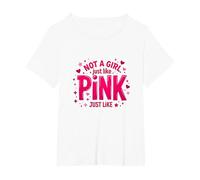 Not A Girl, Just Like Pink, Une déclaration stimulante pour Les garçons T-Shirt, Femme Grandes Tailles, Blanc, 1X