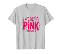 Not A Girl, Just Like Pink, Une déclaration stimulante pour Les garçons T-Shirt, Homme, Argent, XL