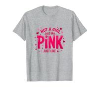 Not A Girl, Just Like Pink, Une déclaration stimulante pour Les garçons T-Shirt, Homme, Gris Chiné, 6XL