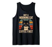 Not A Morning Cat Coffee First Humour Humoristique pour Chat Débardeur