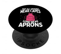 Not All Heroes Wear Capes Service Worker Lunch Lady PopSockets PopGrip Adhésif