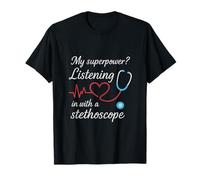Not All Heroes Wear Capes Stéthoscope Cœur T-Shirt