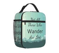 Not All Those Who Wander Are Lost1 Sac à déjeuner isotherme pour homme et femme - Boîte à déjeuner isotherme étanche pour homme et femme - Sac fourre-tout pour travail, école, pique-nique, voyage