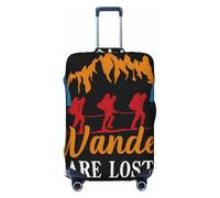 Not All Who Wander Are Lost Housses de bagage de voyage pour randonnée, housses élastiques pour valises de 45 à 32 cm, Noir, Mediano