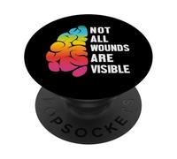 Not All Wounds are Visible Mental Health Santé Mentale PopSockets PopGrip Adhésif
