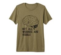Not All Wounds are Visible Mental Health Santé Mentale T-Shirt Haut de Gamme