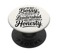 Not Bossy Natural Gifted Leadership and Honesty Women PopSockets PopGrip Adhésif