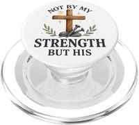 Not by My Strength But His Christian Cross Watercolor PopSockets PopGrip pour MagSafe