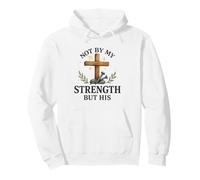 Not by My Strength But His Christian Cross Watercolor Sweat à Capuche