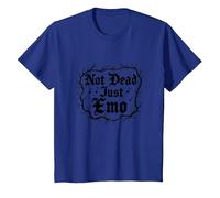 Not Dead Just Emo Elder Gothic Music Nostalgie T-Shirt, Enfant, Bleu Royal, 3 Ans