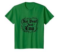 Not Dead Just Emo Elder Gothic Music Nostalgie T-Shirt, Enfant, Vert Kelly, 3 Ans