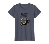 Not Enough Coffee Too Many People Funny Introverti T-Shirt, Femme, Bleu Chiné, S