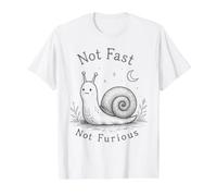 Not Fast Not Furious Funny Snail T-Shirt Graphique avec Valeur, Homme, Blanc, L