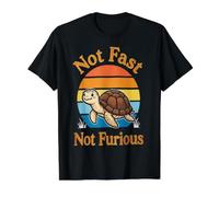 Not Fast Not Furious Turtle Pace Retro pour Les Amoureux de la Nature T-Shirt Graphique avec Valeur
