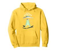 Not from Around Here: Alien Visitor Sci-FI Humour Sweat à Capuche, Unisexe pour Adultes, Citron, S