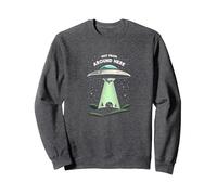 Not from Around Here: Alien Visitor Sci-FI Humour Sweatshirt, Unisexe pour Adultes, Chiné Foncé, L