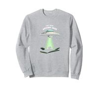 Not from Around Here: Alien Visitor Sci-FI Humour Sweatshirt, Unisexe pour Adultes, Gris Chiné, L