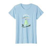 Not from Around Here: Alien Visitor Sci-FI Humour T-Shirt, Femme, Bleu Céleste, XL