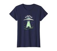 Not from Around Here: Alien Visitor Sci-FI Humour T-Shirt, Femme, Bleu Marine, XXL