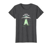 Not from Around Here: Alien Visitor Sci-FI Humour T-Shirt, Femme, Chiné Foncé, XL