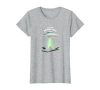 Not from Around Here: Alien Visitor Sci-FI Humour T-Shirt, Femme, Gris Chiné, 3XL