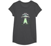 Not from Around Here: Alien Visitor Sci-FI Humour T-Shirt, Fille, Chiné Foncé, XS